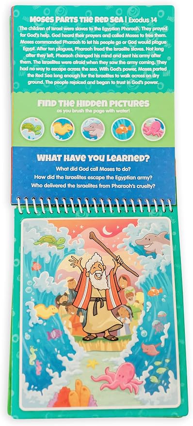 Aqua Brush Old Testament #1 Color with Water Activity Book, Bible School, Preschool, Elementary, Primary, Christian, Religion, for Kids Ages 3+
