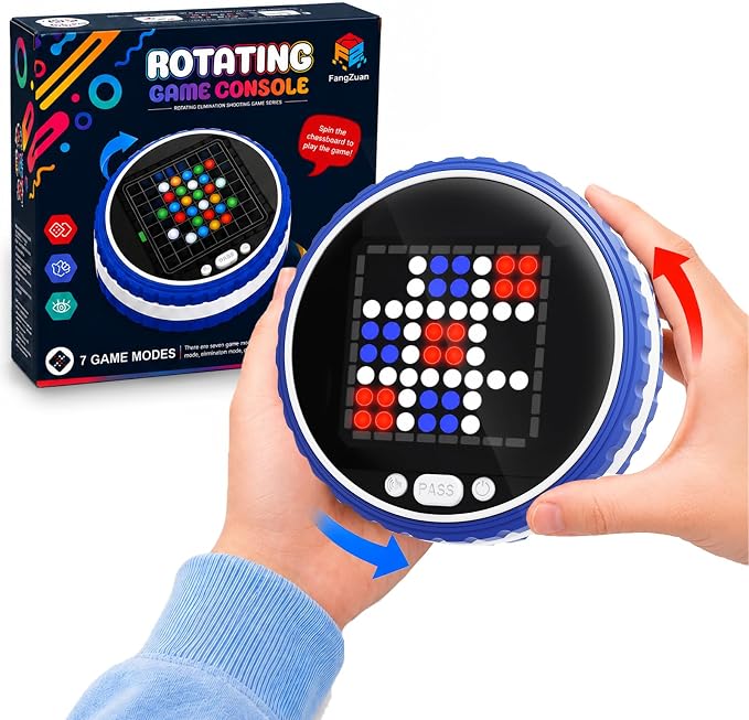 Electronic Strategy Board Game, 7-in-1 Car Travel Games, Road Trip Games | Airplane Travel Essentials Brain Toy for Kids with AI Opponent, Handheld Travel Games For Kids, Adults and Family Interactive