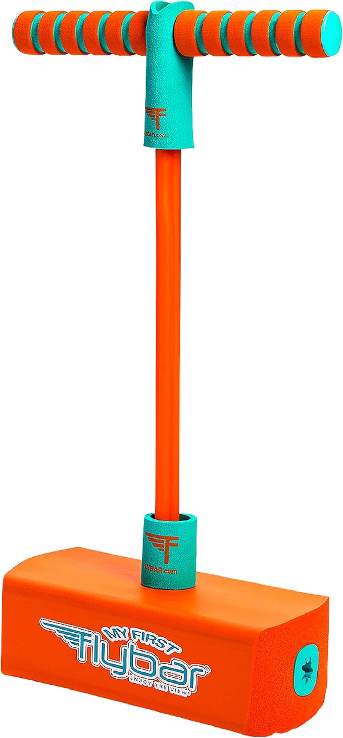 Flybar My First Foam Pogo Jumper for Kids Fun and Safe Pogo Stick for Toddlers, Durable Foam and Bungee Jumper for Ages 3 and up, Supports up to 250lbs (Orange)