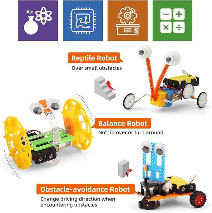 STEM Robotics Science Kits for Kids Ages 8-12 8-10, STEM Toys for Boys 8-13 | Build A Engineering Robot Building Toys Science Experiments Projects, Crafts for 8 9 10 11 Year Old Boys Birthday Gifts