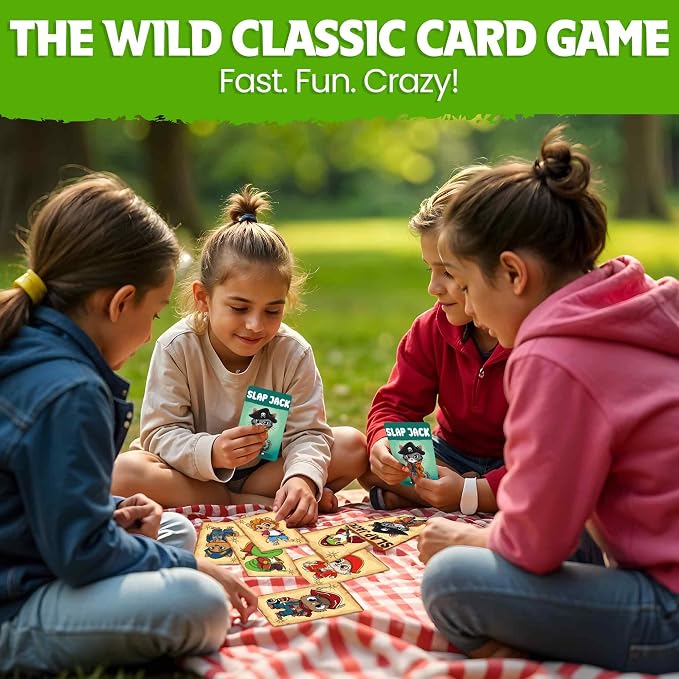 QUOKKA Card Games for Kids Ages 4–8, 6 Pack, Crazy 8, Go Fish, Old Maid, War, Slap Jack, Memory Match – Fun Family Games Playing Cards for Kids, Easy to Learn, Educational & Travel-Friendly Gift