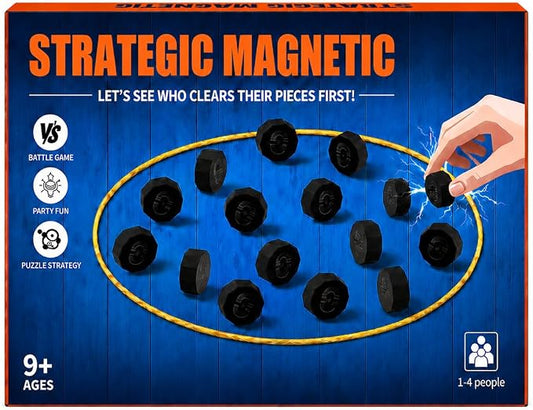 Magnetic Chess Game with 20 Full-Size Stones, Magnet Game with 3 String | Portable family game for kids, teens and adults, perfect for game nights, parties, travel, camping and indoor or outdoor play
