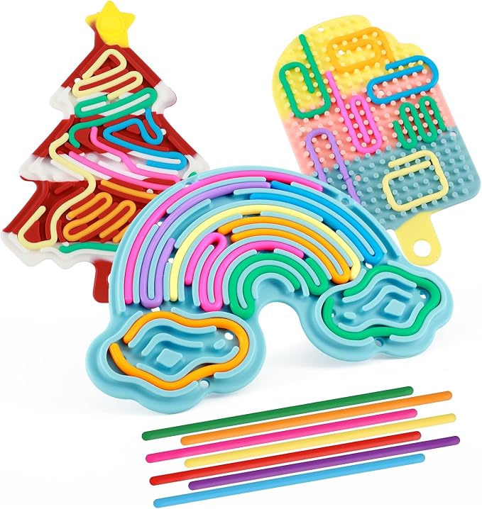 3Pack Sensory Activity Board for Kids & Adults，Double-Sided Stress Relif Sensory Board Toys with Individually Wrapped Quiet Fidget Board Stocking Stuffers for ADHD & Autism Boys Girls