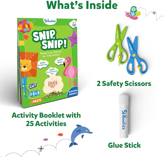 Skillmatics Poke-in Art Underwater Animals & Snip Snip Animals Bundle, No Mess Art for Kids, DIY Creative Activity, Gifts for Boys & Girls Ages 3, 4, 5, 6, 7, 8, 9