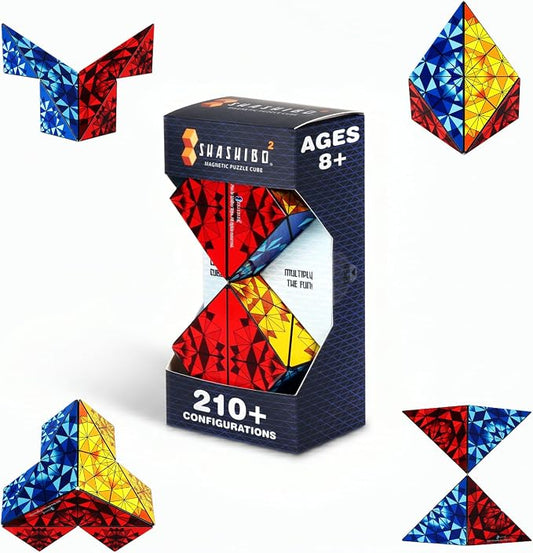 Shashibo ICOSA XL Magnetic Puzzle Toy, Stress Relief Fidget Toy | 200+ Possible Shapes, Sensory Fidget Toy For Adults & Kids, Fun Shape Shifting Puzzle Toy For All Ages