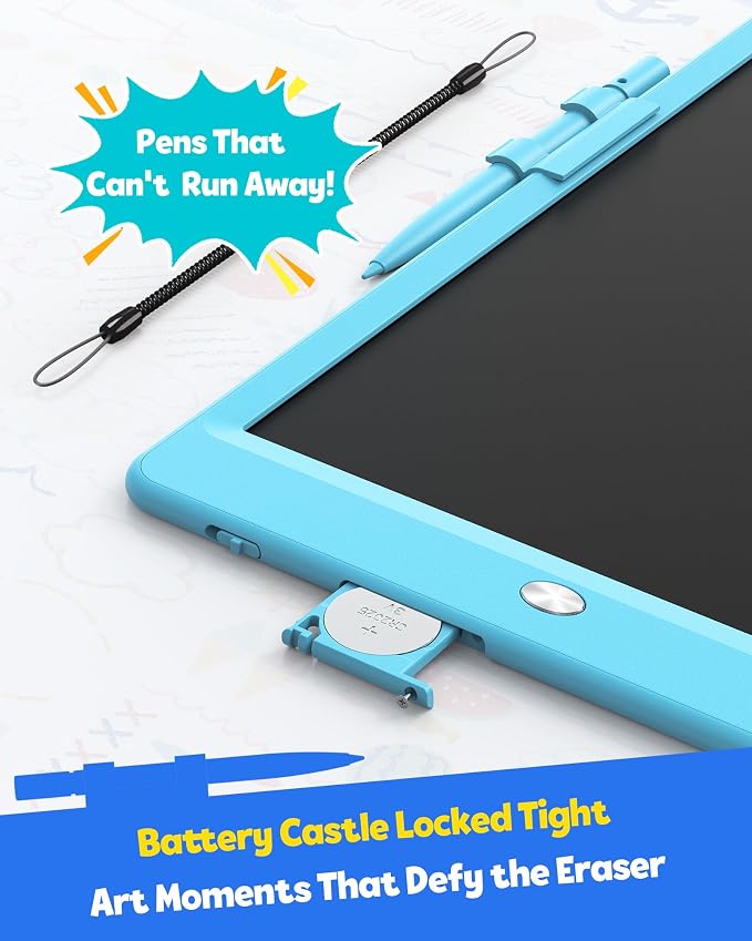 LCD Writing Tablet for Kids, 10-inch Coloring Drawing Pad, Mess Free Doodle Board, Christmas Gifts for Boys and Toddlers, Toys for 3 4 5 6 7 8 Year Old Girls(Blue) (Pack of 2)