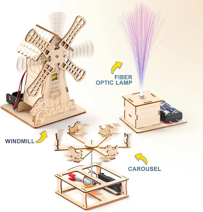 5 Individual STEM Science Kits for Kids, Wood Arts and Craft Kits 8-12 | STEM Toys for Boys Girls Age 8-13 8 10 12 14 Birthday Gift Idea, 3D Puzzles Building Engineering Model Set