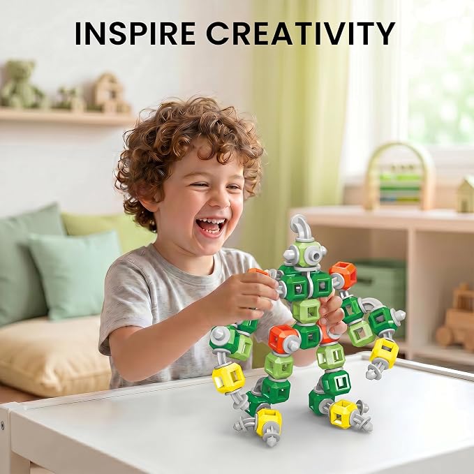 Creative 3-in-1 Insect Robot STEM Building Toys for Kids Ages 4-8 | 69 Pieces Blocks, Supports Repeated Disassembly & Free Building, Easy to Carry for On-the-Go Play, Gift-Ready Packaging