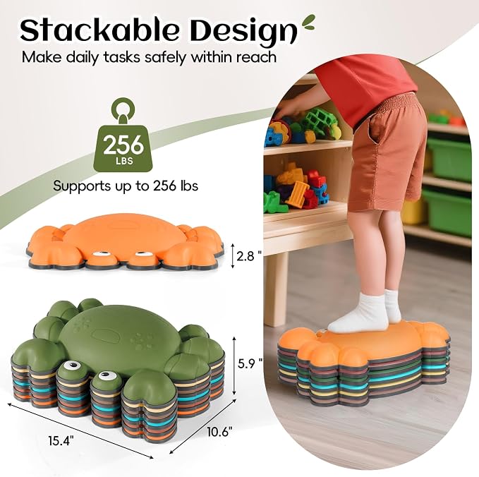 TOPNEW Stepping Stones for Kids, Non-Slip Balance Stepping Stones for Promoting Children's Coordination Skills, Toddler Stepping Stones Obstacle Course for Kids Age 3 4 5 6 7+