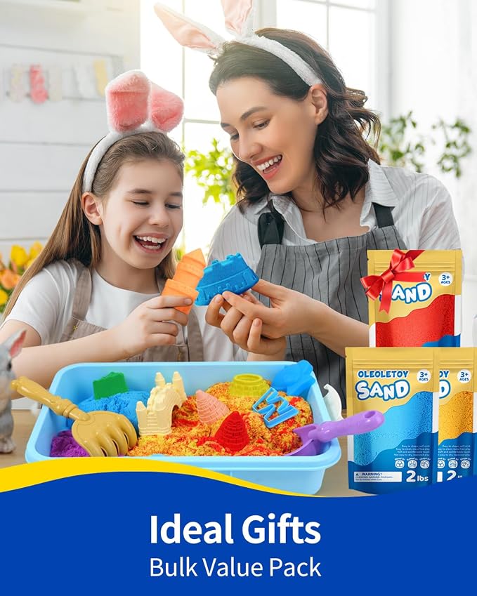 OleOletOy Colored Sand Bulk for Kids: 12 Lbs Large Pack Multicolor Moldable Sand - Classroom Activities for Kids Boys Girls Age 3-8 Sensory Play - Bulk Sand for Sandbox Party Favors Sensory Bin Filler