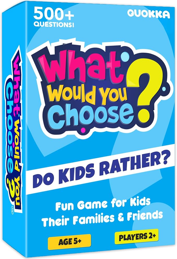 Board Games for Kids 8-12 – Family Games for Kids and Adults for Family Night – What Would You Choose – 500+ Questions – Fun Travel Learning Trivia Cards for 5-7 - Boardgames for Teens 9-10 Years Old