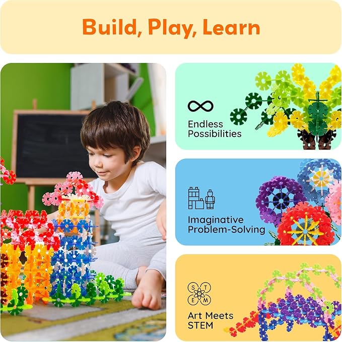 PicassoTiles Building Chips 600 Pieces Interlocking Construction Chips Creative Disc Block Toy Set STEM Learning Toys for Early Education and Child Brain Development Kids Boys Girls Age 3 and Up PTF60
