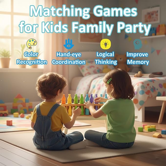 Color Stack Challenge Game, Bottle Color Match Game for 2-4 Players | Family Board Game for Kids Ages 8-12 and Adults, Portable Tabletop Activity for Travel, Camping, Holidays and Parties