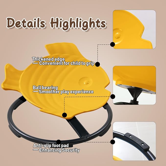 Autism Sensory Spinning Swivel Chair for Autistic Kids, Sensory Toys | 360° Spin Seat Toy for Children with Autism & ADHD, Sit and Spin Sensory Chair for Balance and Motion Training