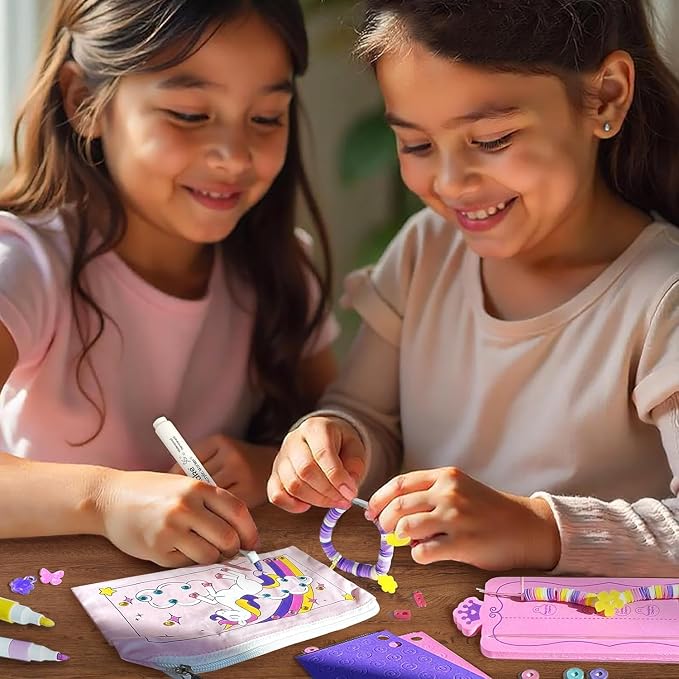 Imagimake Unicorn Craft Kit, 20 Mess-Free Creative Activities for Girls | Bracelet Making, Magnetic Dress-Up, Stickers & DIY Room Décor, Birthday Gift for Girls Ages 5,6,7,8,9,10,11,12 Years Old