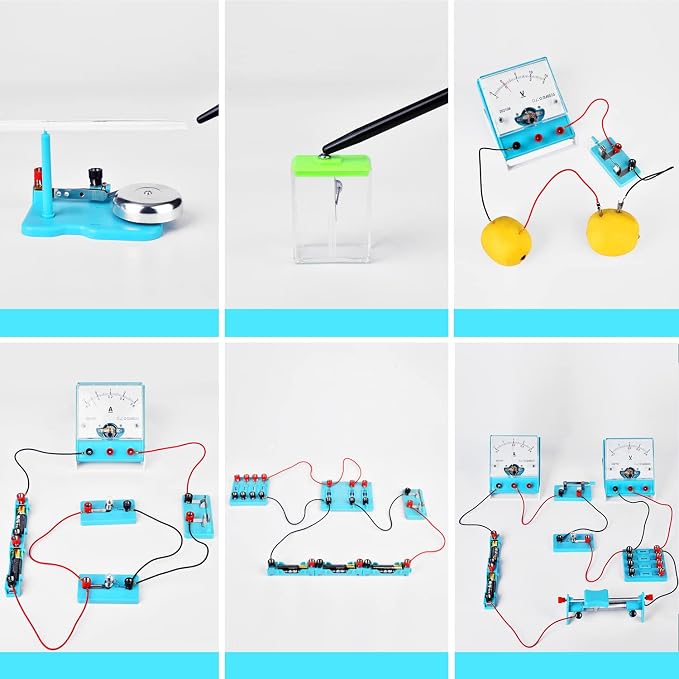 Mysterystone Science Experiment for Kids Electricity and Magnetism Kit for Students Stem Kit Physics Lab Basic Circuit Board Kit for Learning Starter
