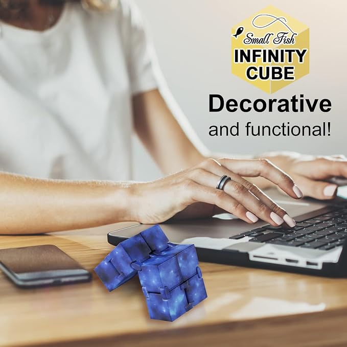 Infinity Cube Sensory Fidget Toy, EDC Tool Fidgeting Game for Kids Adults | Travel Toys Roadtrip Essential, Cool Gadget Anxiety Relief Items for Calm Down, Hand-Held Fidget Toy for Office Home School