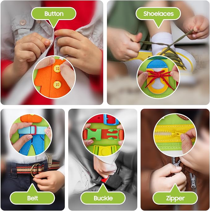 HumorPlay Montessori Gifts for 1,2,3 Year Old Boy Toys, Educational Busy Book for Toddlers 1-3 Age, Christmas Birthday Gift for 1-2 Year Old Boy Toys