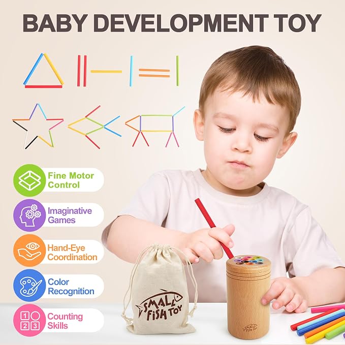 Montessori Toys for 1 2 Year Old Solid Wood Fine Motor Toy for 12 Month Old | Learning Toy Object Permanence Box, Color Sorting Cause and Effect Toy for Toddlers 1-3, Gift for 12-18 Month Boys and Girls
