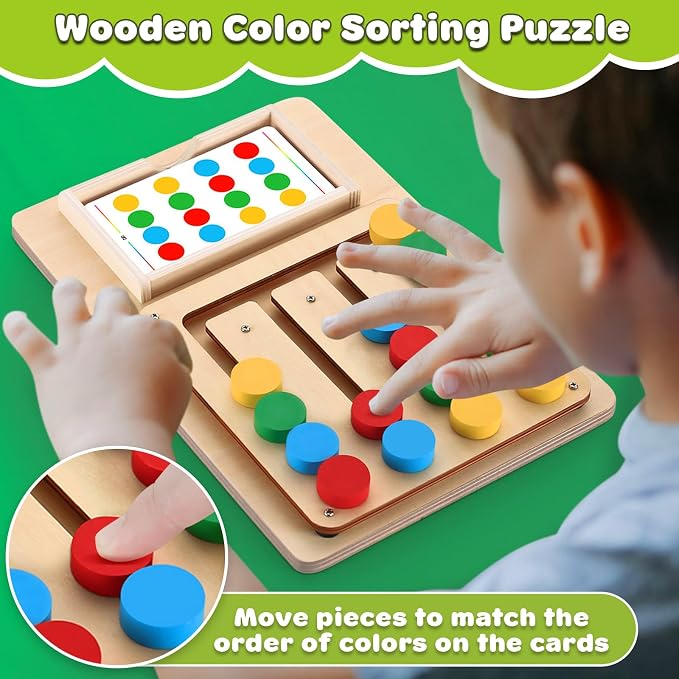 V-Opitos Color Matching Puzzle, Montessori Brain Teaser for Kids Ages 3-7 (Pack of 2)