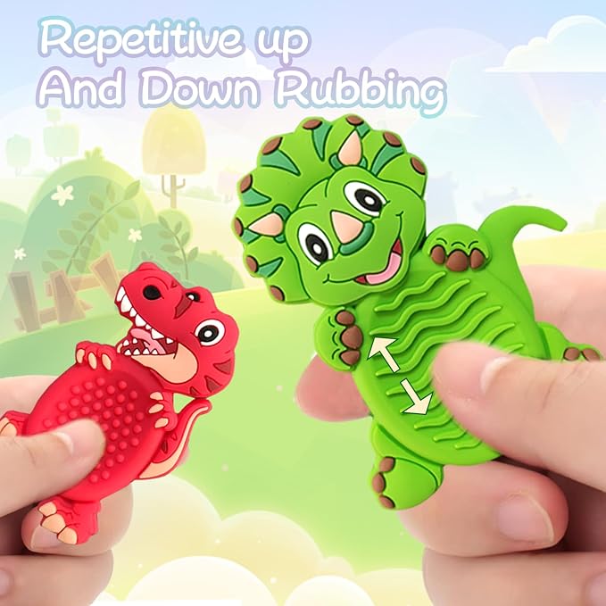 6pcs Dinosaur Sensory Fidget Stress Toys, Autism Calming Special Education Classroom Travel Essentials, Boy Girl Birthday Gifts Party Favor