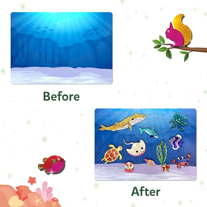 Skillmatics Foil Fun Animals Mega Pack, Foil Art Kit, Gift for Boys & Girls | Travel Toys, 150+ Stickers, DIY Activity Kit, Fine Motor Skills, Mess-Free, Screen-Free, Gifts for Kids Ages 4, 5, 6, 7, 8, 9