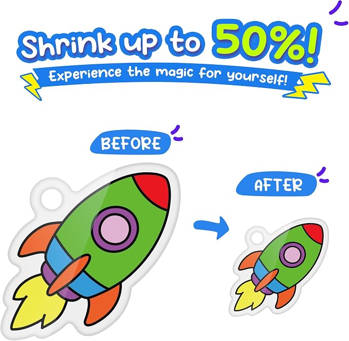 Piano Potato DIY Shrink Art Craft Kit for Kids Ages 6-12 - 30 Pre-Cut Charms & Keychains Making Kit, Mess-Free Creative Activity, Birthday Gift for Boys and Girls 6 7 8 9 10 Years Old