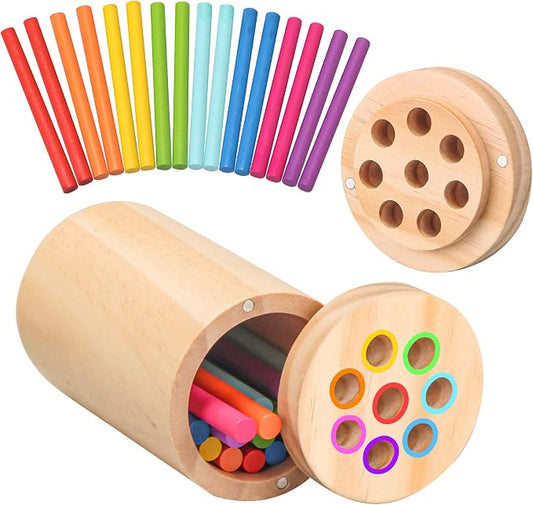 Montessori Toys for 1-3 Year Old,Color Sorting & Fine Motor Skills Preschool Learning Activities,Wooden Sensory Easter Toys for Toddlers