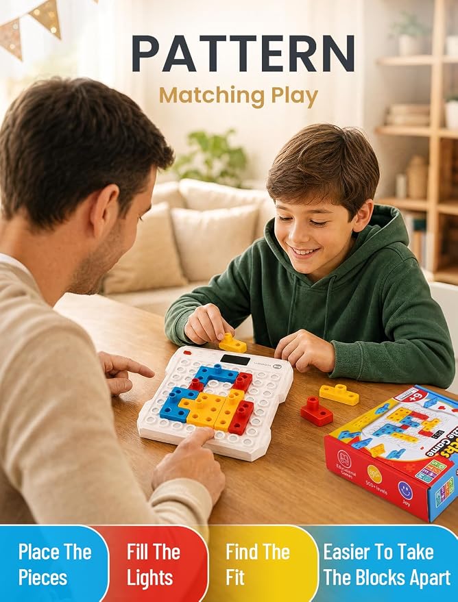 Super Blocks STEM Puzzle Game with 1000+ Patterns & Maze for Kids | Boosts logic & motor skills with block puzzle. Great for 4‑8, gift. Safe.
