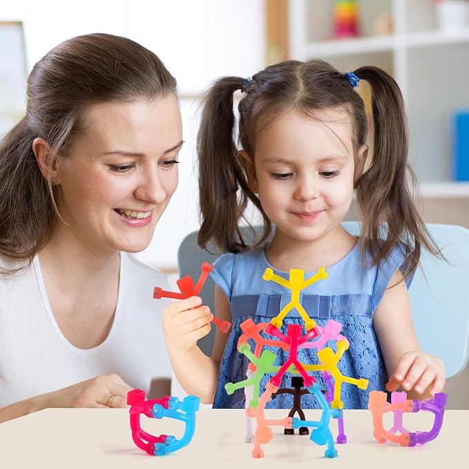 24pcs Magnetic Robote Figures for Kids 3-8 Travel STEM Fidget Toy | Safe ASTM-certified, Quiet Play for Airplane Car Trips Restaurant, Develops Creativity for Classroom Rewards Stocking Stuffer