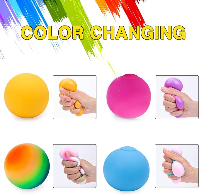 20Pack Stress Balls, Squishy Balls, Squeeze Balls for Adults | Stress Relief Balls, Prize Box Stuffers, Party Favors
