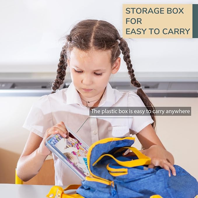 Sensory Activity Board for Kids Boys Girls, Fidget Toys for Stress Anxiety Autistic ADHD, Fidgets for Classroom Travel Airplane Toys for 3+ Year Old, Portable Travel Storage Box & 14 Strings