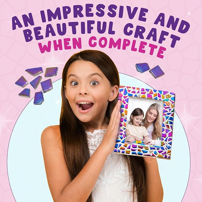 Decorate Your Own Mosaic Picture Frame Craft Kit for Girls Ages 8-12 | Mosaic Tiles, Arts & Crafts for Girls Ages 6-8, Birthday Gift, Creative Learning, Family At Home Activity