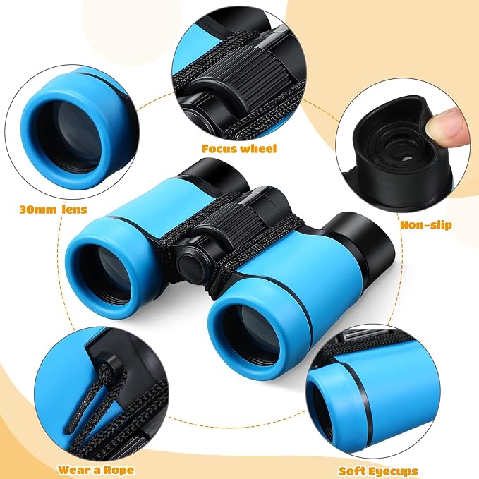 Yunsailing 6 Pcs Binoculars for Kids for Age 3-12 Years | Binoculars, Shock Proof Toy, Outdoor, Gift ,Hunting Folding, Small Telescope, for Bird Watching Learning Exploration
