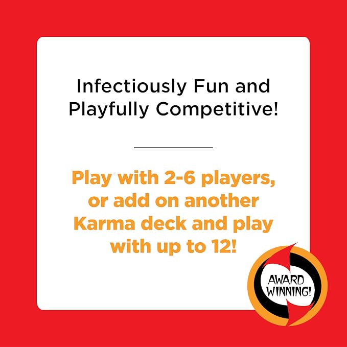 KARMA Playing Cards Game for Kids, Family Games Night, Travel Game | Award Winning, Family Game Night, Travel Games, Playing Cards, Screen-Free, Holiday Game