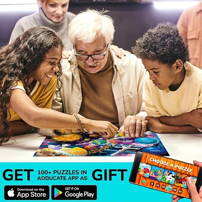 500 Piece Puzzles for Adults - 3 Educational Map Puzzles for Adults | Learning Floor Puzzles of the United States, World and Space - Games and Toys for 15 Year Old