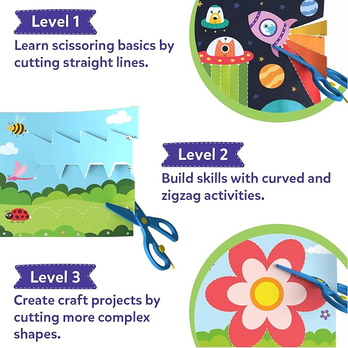 Skillmatics Snip Snip, Scissor Skills, Felt Craft Activity, Gift for Kids | Cutting Activity Book, Safety Scissors, Fine Motor Skills for Preschool, Screen-Free, Learning Toy, Toddlers, Ages 3, 4, 5, 6