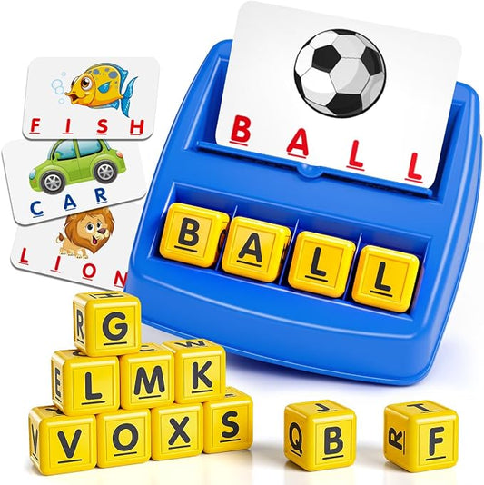 NARRIO Matching Letter Game, Educational Toys for 3 4 5 Year Old Boy, Spelling Word Games for Kids Ages 4-6 8, Board Games Puzzles for Toddlers Preschool Learning Activity