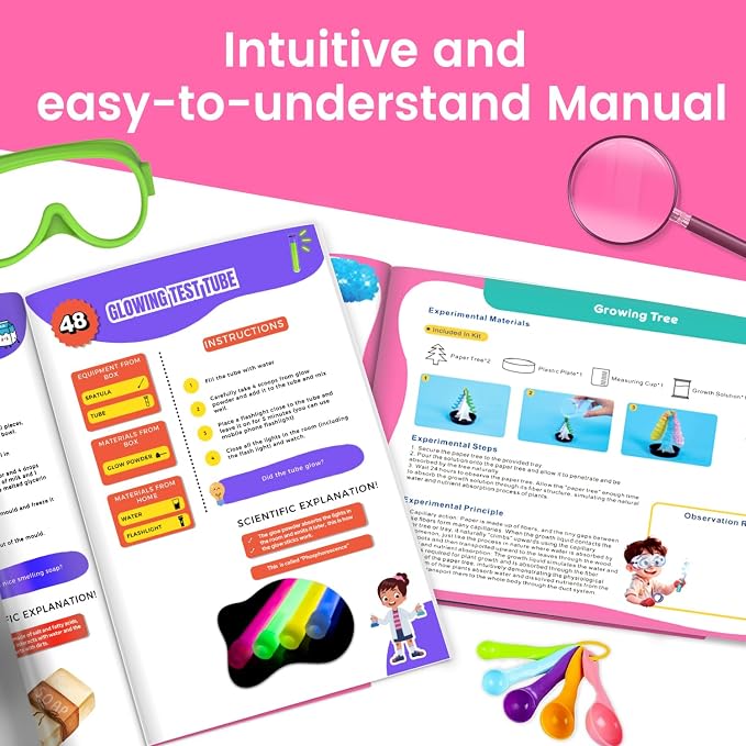 Girls Science Kit for Kids 250+Science Experiments Stem Toy Learning | Science Experiments, Stem Toy Learning, Educational , Chemistry Set, Crystal Growing, Volcano Science Kit for Kids 8t-12t