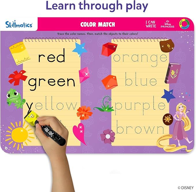 Skillmatics I Can Write – Disney Princess, Preschool Learning Activity Toy | Reusable Educational Write and Wipe Mats, Handwriting Aids, Screen-Free, Gift for Toddlers & Preschoolers Ages 3, 4, 5, 6
