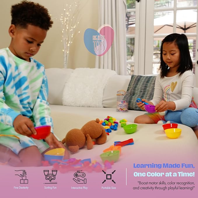 Montessori Sorting Toy for Toddlers– Fine Motor Skills, Sensory Bin & Preschool Learning Toys, Color Sorting Toys for Kids 3-5 Years, Learning Activities and Early Educational Toy