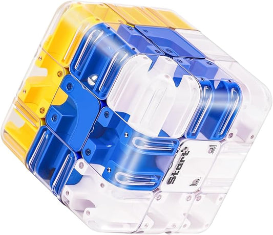 Large 3D Labyrinth Cube Puzzle for Kids 5-8 8-12, Engaging Brain Teaser Toy,Color-Match Game,Education Sensory Toys,3D Maze Cube,Birthday Gift for Kids Adults 5 6 7 8 9+ Years Old Boys (Blue)