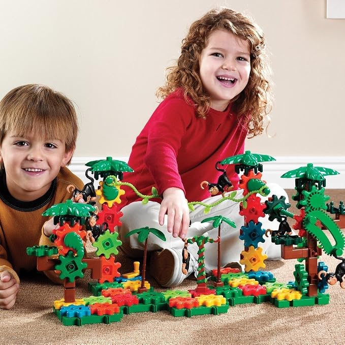 Learning Resources Gears Movin' Monkeys Building Play Set, STEM Activities, Fine Motor Skills, Toddler Explorer Kit, Science and Construction, Boys and Girls Gifts, Ages 5 and Up