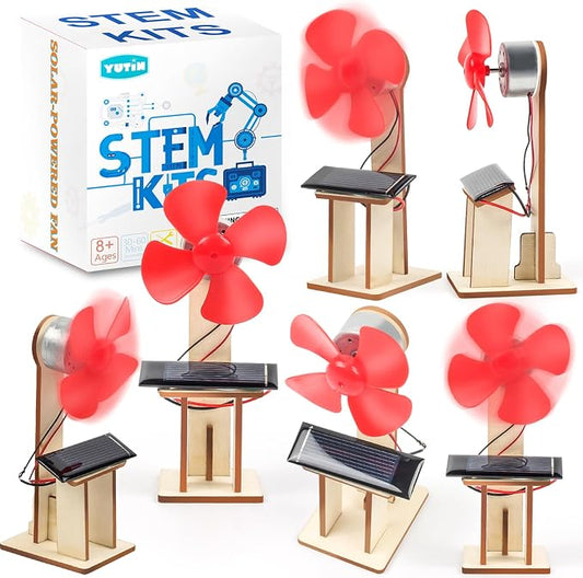 6 Set Solar Fan STEM Kits for Kids Ages 6-12, Science Kits for Classroom | Bulk STEM Toys Gifts for Ages 8-13 Year Old Boys Girls Crafts Activities, Science Experiment Circuit Projects Solar Power Kit
