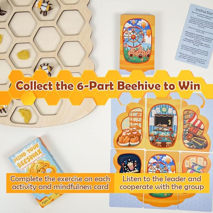 Mind Your Beeswax - Social Emotional Learning and Social Skills Games | Play a Mix of Activities and Games to help kids learn social skills in a safe fun environment - for Ages 8+ | 3-8 Players