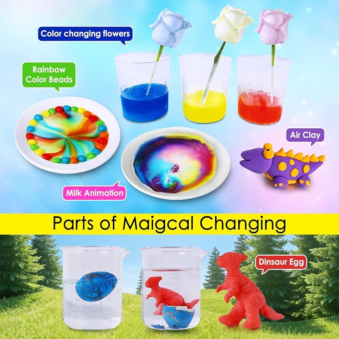 PATIFEED 50+ Lab Experiment Science Kit for Kids Chemistry Set S.T.E.M Toys | Magic, Volcano, Crystal Growing, Hands-On Activities, Birthday Gifts for Boys Girls