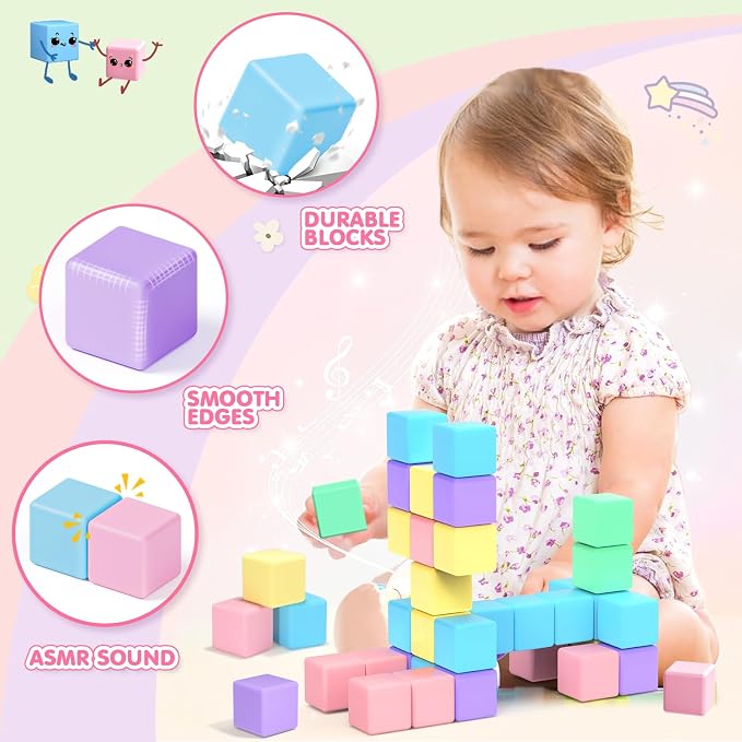 KAEILORU 45pcs Magnetic Blocks for Kids Ages 3-5 Magnetic Building Blocks