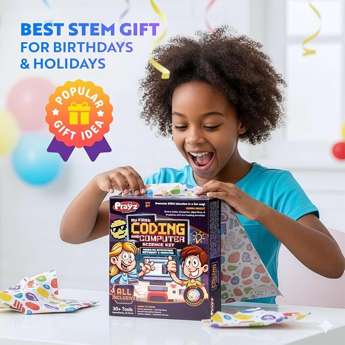 Playz Coding Learning kit, Educational Science Kits for Kids Age 8-12 | Computer Coding for kids STEM Activities Kit, kids Programming Coding Toys Gifts, DIY Technology STEM kit
