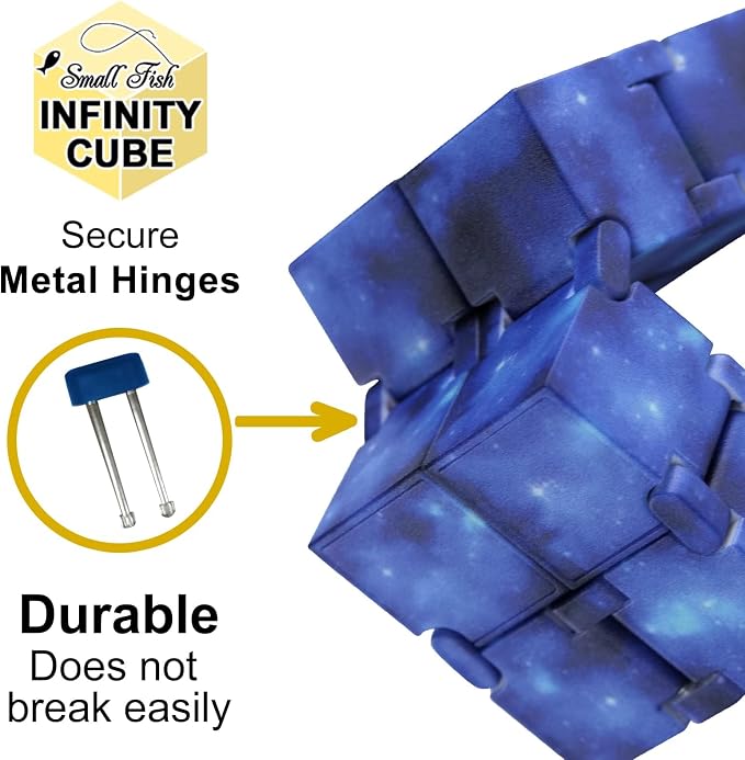 Infinity Cube Sensory Fidget Toy, EDC Tool Fidgeting Game for Kids Adults | Travel Toys Roadtrip Essential, Cool Gadget Anxiety Relief Items for Calm Down, Hand-Held Fidget Toy for Office Home School
