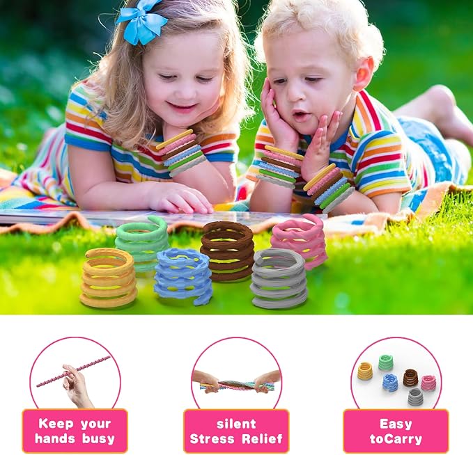 6 Pack Fidget Toys Sensory Sticks,Textured Sensory Toys for Autism,Imagination Sticks for Calming,Stress,Anxiety, ADHD & Autism Children Toddlers Boys Girls